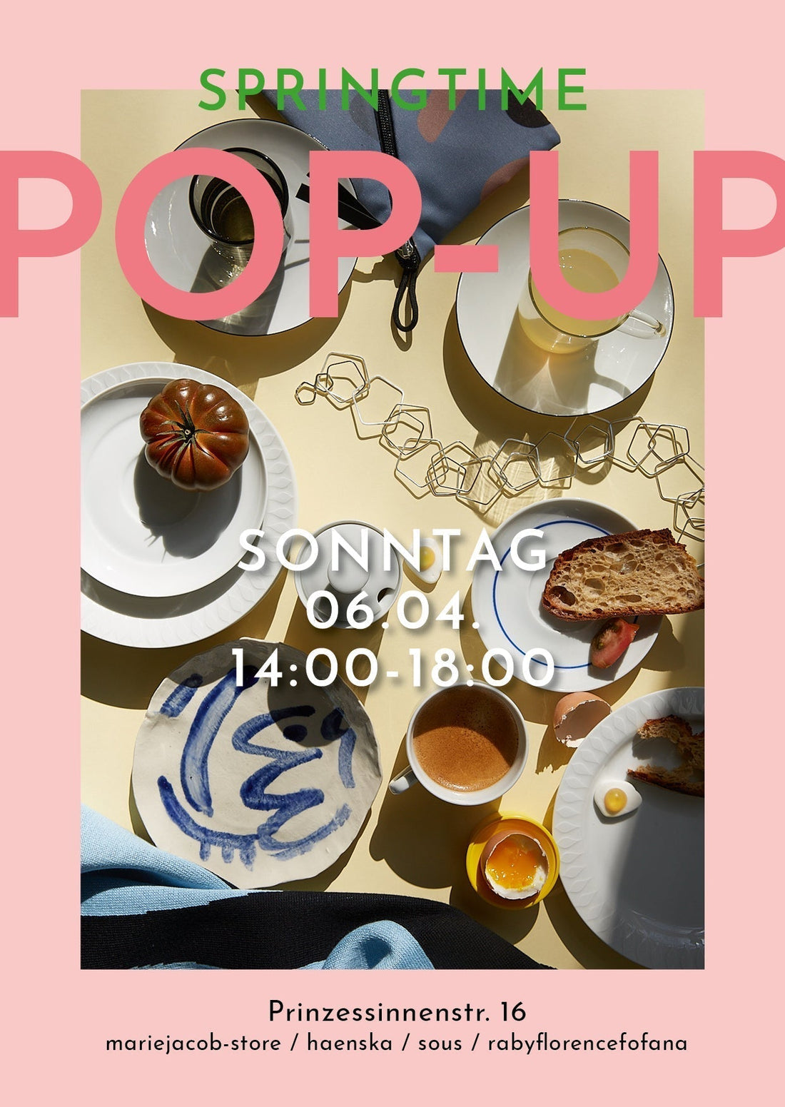 Springtime Pop Up - Tableware, Taschen, Schmuck, Print, Textil und Keramik